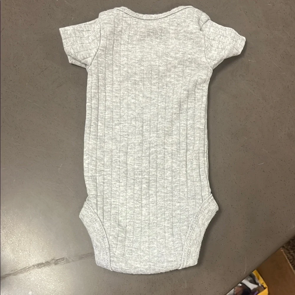 Carter's Light Gray Ribbed Bodysuit - Picture 3 of 3